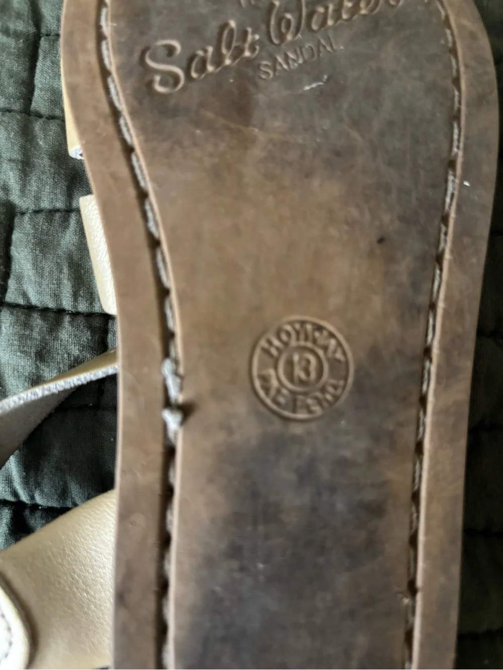 Saltwater sandals; size 13